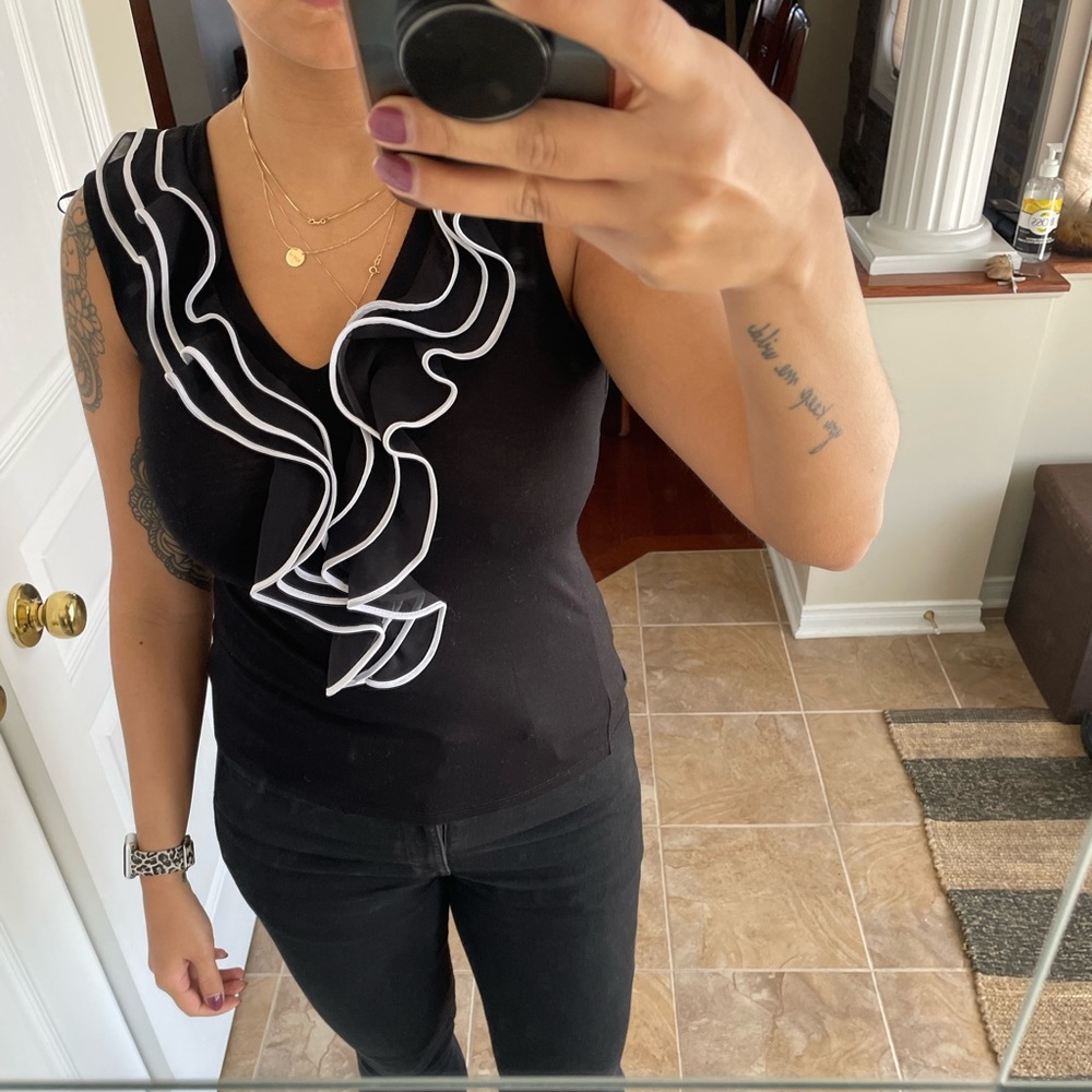 H&M ruffle front top